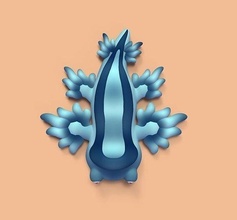 blu mare Drago animale carina acquatico cartone animato 3d arte scultura miniature giocattolo decorativo giocare prescolare deco 3d print model - Mito3D