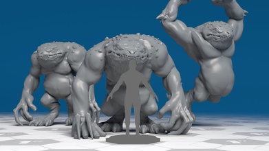 azul ensalada dnd monstruo 3 poses mazmorras dragones gragones 5e 3d impresión miniaturas imprimible mini rana mesa criatura juegos juguetes juego accesorios 3d print model - Mito3D