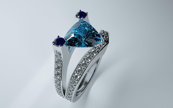 blau Billion ring Schmuck diamond golden Silber Ringe 3d print model - Mito3D