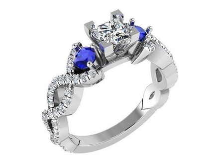 azul branco luxuoso diamante anel 2995 3d impressão modelo ouro pavimentar joalheria prata manufatura moda Projeto noivado gema imprimível esterlina pulseira cubano brinco colar pingente argolas 3d print model - Mito3D