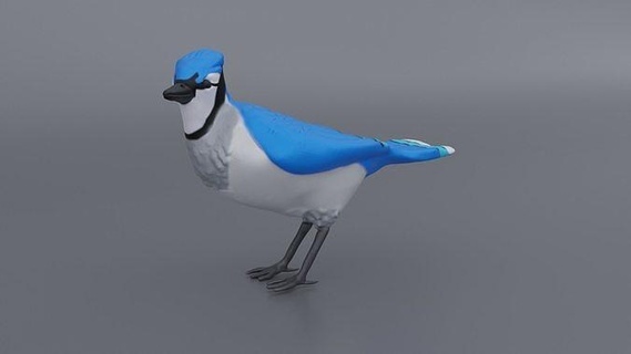 bluejay blue jay cute bird art sculptures 3d print model - Mito3D