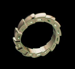 bvlgari stile squillare gruppo musicale gioielleria fidanzamento unisex uomini moda oro argento anelli 3d print model - Mito3D