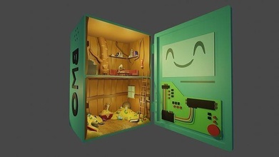 bmo baum haus abenteuer kunst spielzeug diorama finn jake eis könig rey gefroren spiele spielzeuge 3d print model - Mito3D