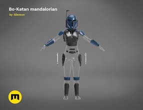 bo-katan mandalorian armor set bo katan bokatan season 2 helmet darksaber blaster mando headband jetpack jedi star wars cosplay hobby diy 3d print model - Mito3D