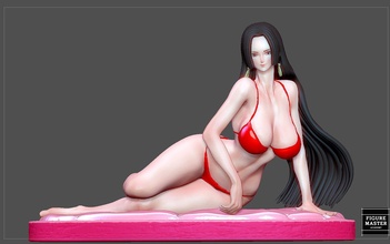 boa hancock nadar traje estatua trozo anime bonita niña personaje arte esculturas 3d print model - Mito3D