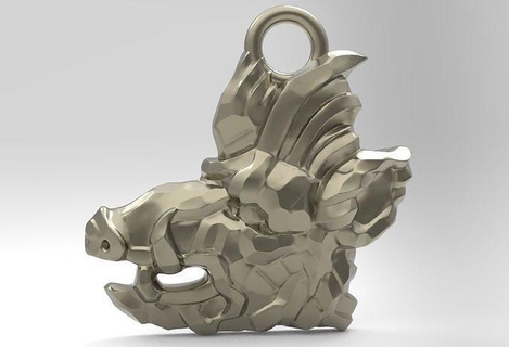 boar pendant art printible 3d jewelery gold silver jewelry pendants 3d print model - Mito3D