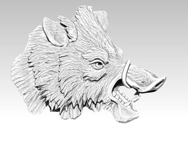 boar relief wild taxidermy hunting forest head picture art animal jewel printable cnc interior modern symbol logo sculptures 3d print model - Mito3D