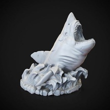 boardgame shark sculpture 3d 3dprint print water cardboard megalodon statue creature design highpoly zbrush games toys board 3d print model - Mito3D