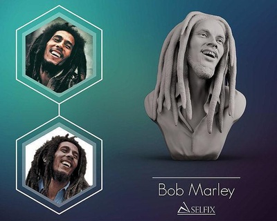 bob Marley büst Vesika heykel adam 3d Sanat heykeller Jamaika şarkıcı 3d print model - Mito3D