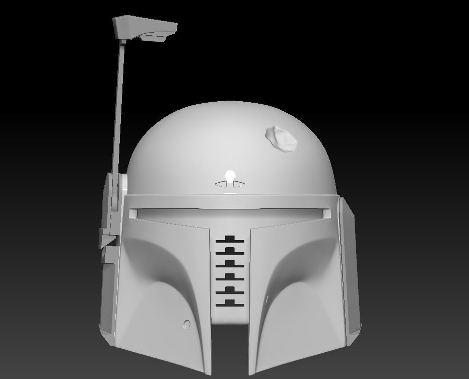 boba fett dented helmet ready to print movable range finder mandalorian star wars cosplay armor bounty themandalorian yoda child bo katan cobb jango darth vader hobby diy 3D print model - Mito3D