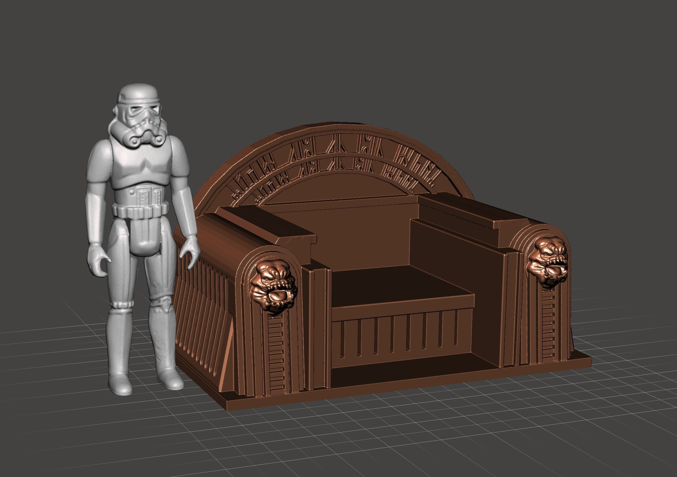 estrela guerras inspirado boba fett jabba palácio trono 6 polegada escala mandaloriano sci fi jogos brinquedos arte esculturas 3D print model - Mito3D