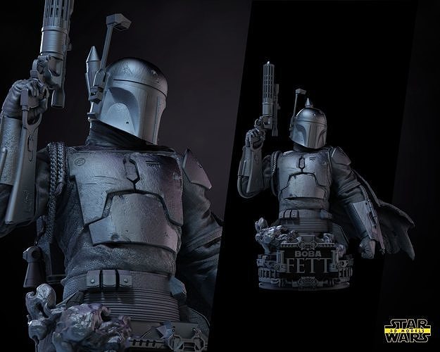 boba fett original versão fracasso Estrela guerras 3d modelos 3dmodeling 3dart escultura 3dprinting arte esculturas 3D print model - Mito3D