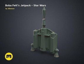 boba fetts jetpack - star wars starwars scifi bag force bounty hunter fett episode games toys 3d print model - Mito3D