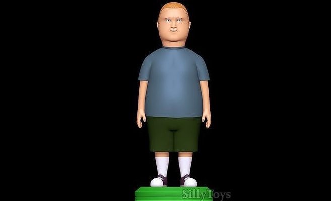 bobby colina rei of criança gordura desenho animado personagem prumo hank filho arte esculturas 3d print model - Mito3D