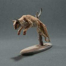 bobcat lince salto animale gatto mammifero selvaggio fauna selvatica creatura realistico scultura figurina figura miniatura natura zoo animali testa arte sculture 3d print model - Mito3D