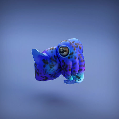 bobtail squid 3d printing animal cute octopus sea water toy sculpture figure miniature presupported supported creature companion ocean fish statue tentacle cartoon art sculptures 3D print model - Mito3D