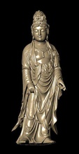 bodhisattva altın buda heykel heykelcik tanrı geometrik yazdırılabilir katı takı kolye 3d print model - Mito3D