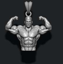 bodybuilder anhänger körper baumeister fitness muskel muskulös muskulatur superheld anatomisch bodybuilding schmuck 3d print model - Mito3D
