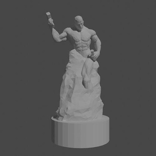 vücut geliştirmeci heykel self made man 3d Yazdır model Sanat dekor heykelcik geometrik şekil düşük poli adam anatomi mermer motivasyon sanatsal Antik deko çokgen heykeller 3d print model - Mito3D