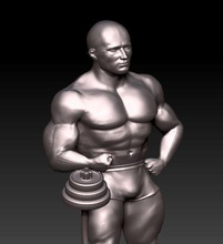 bodybuilder sport body athlete gym beauty man guy weightlifter athletic anatomic human male weight strong fitness muscle barbell character art sculptures 3d print model - Mito3D