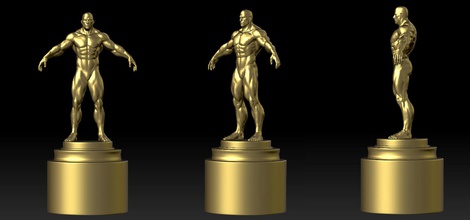 bodybuilding trophy muscle man sport body gym fitness strength lifting weight torso muscular athletic excercise art sculptures 3d print model - Mito3D