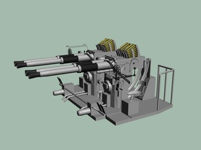 bofors 40 mm quad seconde guerre mondiale us britanique marines imprimable flak aa pistolet anti avion marine royal loisir diy 3d print model - Mito3D