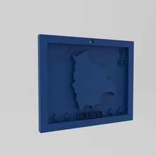 bolivia bulibya harita 3d yazdır model amerika 3dprint figürinler minyatürler duvar dekor ulusal heykel anahtar zincir sanat plastik geometrik okul öncesi 3dprinting ülke dünya bolivya bilim 3d print model - Mito3D