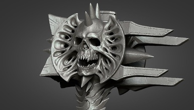 bolvars hammer cosplay bolvar wow warcraft lichking frostmourne shadowmourne axe sword sylvanas shadowlands knight weapon armor shield zbrush sculpt helmet prop games toys game accessories 3d print model - Mito3D