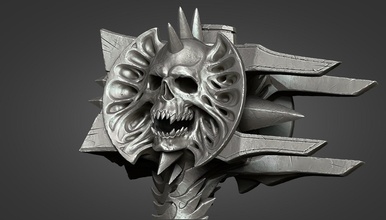 bolvars hammer bolvar wow warcraft lichking frostmourne shadowmourne axe sword sylvanas shadowlands knight weapon armor shield zbrush sculpt helmet prop games toys game accessories 3d print model - Mito3D