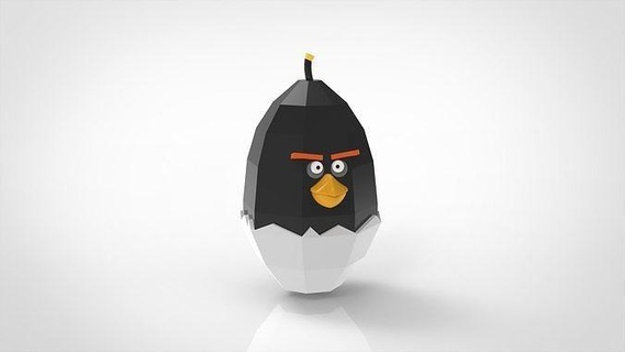 bomb easter box assembly angry birds bird chick nestling container egg holder art toy animal rovio cute cartoon game games accessories house 3d print model - Mito3D