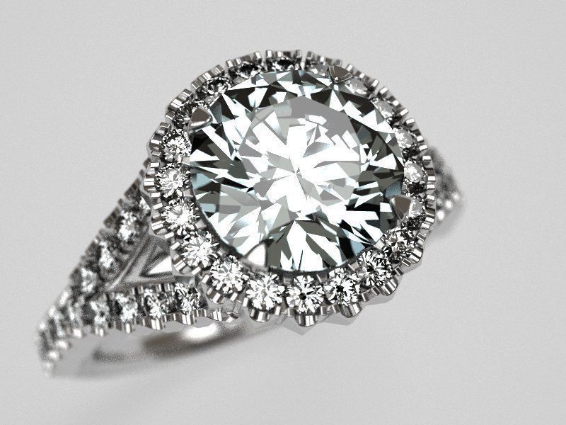 bombe bague de fiançailles bijoux la l'engagement l'anneau carat le diamant big diamond mariée les anneaux engagem 3D print model - Mito3D