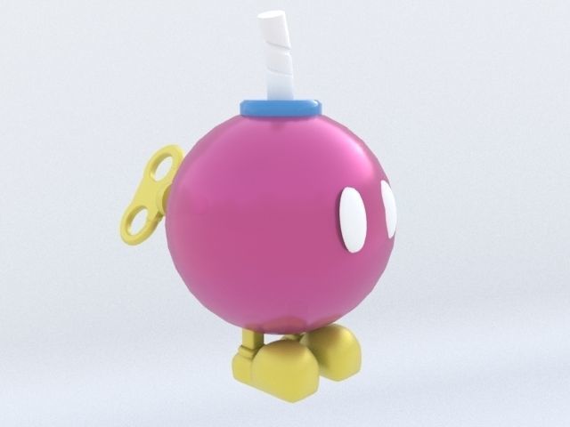 bomba omb super mario rosa stampabile carattere cartone animato gioco video nintendo 64 giocattolo canyon giochi giocattoli 3D print model - Mito3D