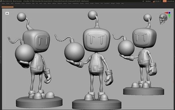 Bomberman personagem ilustração Ciência tecnologia jogos brinquedos borda 3d print model - Mito3D