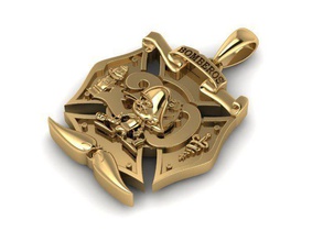 bomberos pingente jóias ouro de prata metalizado pingentes 3d print model - Mito3D