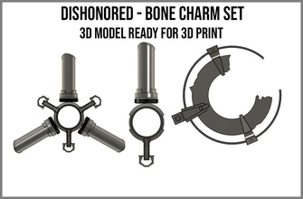bone charms set - dishonored arkhane studio charm corvo attano emily kaldwin outsider bethesda games toys 3d print model - Mito3D