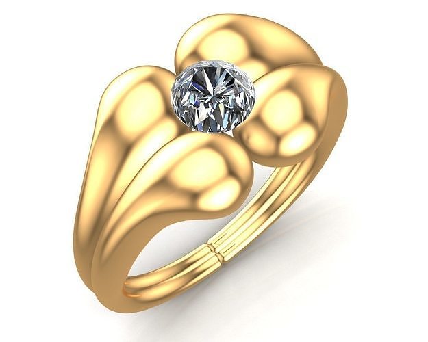 OS or diamant bague bijoux argent personnage squelette anneaux bijou modèles 3D print model - Mito3D