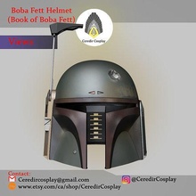 book of boba fett helmet 3d digital mandalorian starwars cosplay costume armour 3dmodel 3ddesign mando bountyhunter hobby diy 3d print model - Mito3D