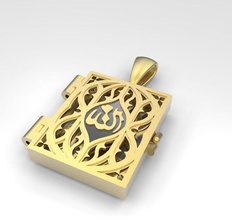book pendant gold design symbol religion muslims silver jewel jewelry sura surah pendants 3d print model - Mito3D