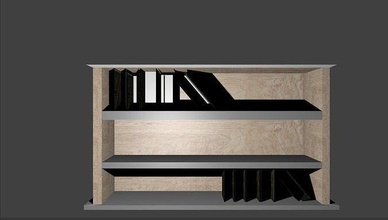 estante libros silla mueble librero madera librería casa 3d print model - Mito3D