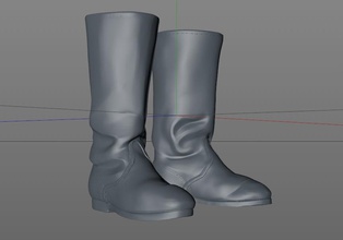 las botas art de la moda militar wellington zapatos 3d modelo imprimible lona esculturas 3d print model - Mito3D