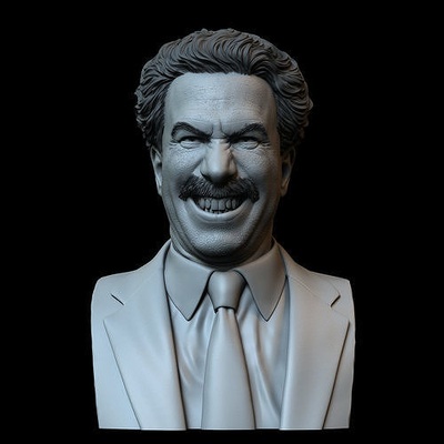 borat sagdiyev sacha barão cohen borat2 rude fracasso 3dprinting modelo arte escultura retrato semelhança realista sidnaique esculturas 3d print model - Mito3D