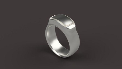 borderline ring rings silver steel jewel jewelry fashion cool printable fun 3d print model - Mito3D