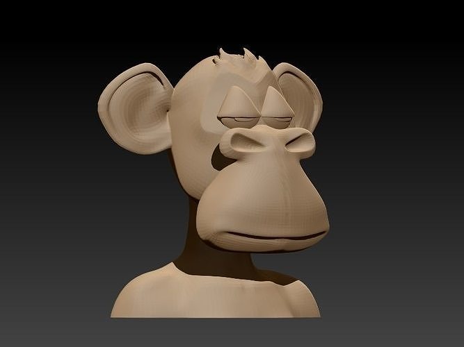 bored ape - monkey nft bust boredmonkey art nftart crypt crypto cryptoart bitcoin ethereum sculptures 3D print model - Mito3D