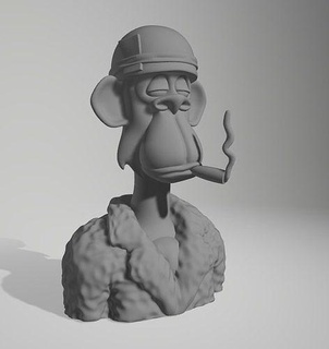 annoiato scimmia curiosare dogg bayc nft crypto bitcoin ethereum yacht club 3d arte sculture 3d print model - Mito3D