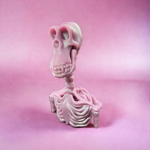 ennuyé singe crâne squelette 3d stl résine buste art sculpture sculptures 3D print model - Mito3D