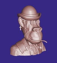 annoiato scimmia statua figura arte nft metaverso animale animali mammifero Giochi giocattoli 3d print model - Mito3D