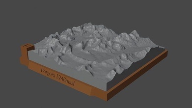 borgora dağ manzara yanardağ arazi çevre doğa fotogrametri yükseklik dem Bilim 3d print model - Mito3D
