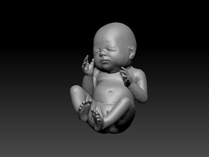 geboren Baby Mädchen 3d Modell Drucken stl Datei bereit Kunst Skulpturen 3d print model - Mito3D