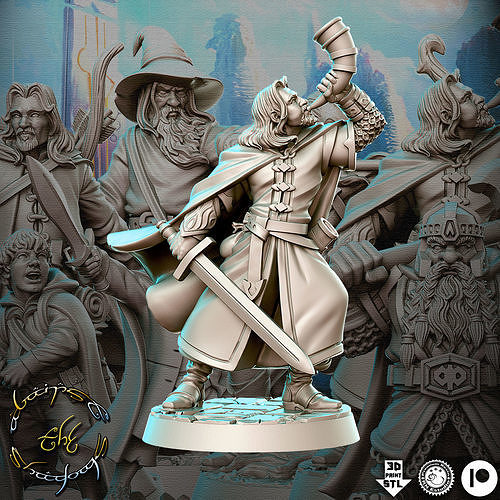 Boromir Hobbit Kral yüzükler lotr 32mm pre supported arkadaşlık Tolkien Gimli frodo Gandalf orta Dünya Legolas Aragorn minyatürler figürinler 3d Yazdır dnd kahraman zindan oyunlar oyuncaklar yazı tahtası 3D print model - Mito3D