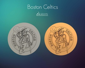 Boston Kelten Logo 3d Linderung Basketball Kunst Skulpturen Zeichen Logos 3d print model - Mito3D